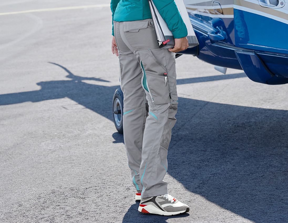 Work Trousers: Ladies' trousers e.s.motion 2020 + platinum/capri 2