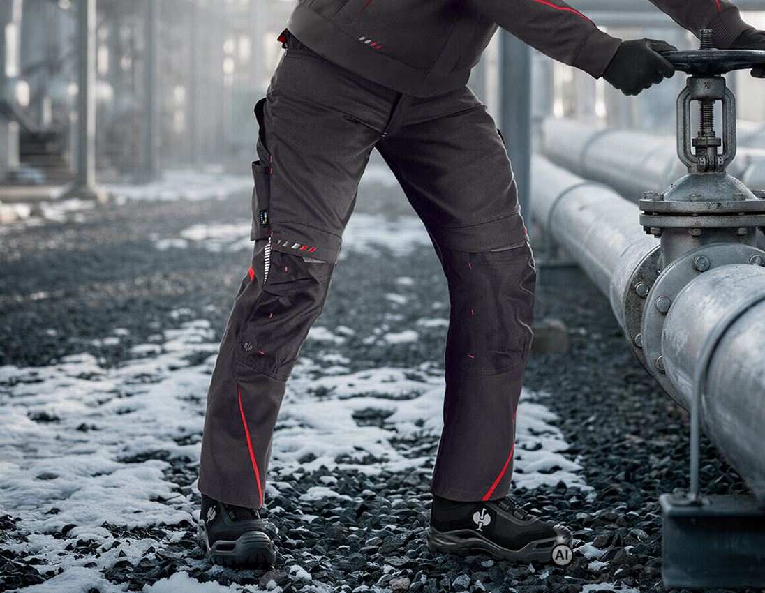 AI-generated / modified - Painters | Decorators | Plasterers: Ladies' trousers e.s.motion 2020 + graphite/fiery red 1
