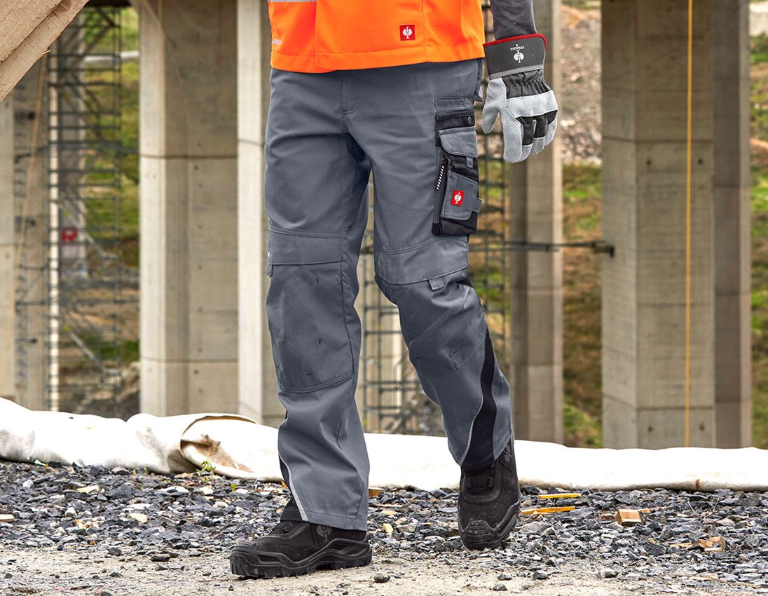 Work Trousers: Trousers e.s.motion + grey/black