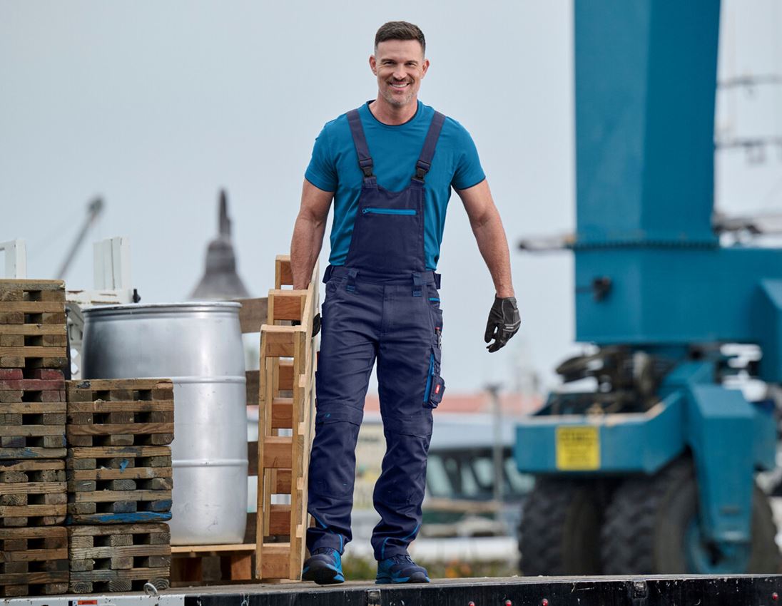 Bricklayers: Bib & brace e.s.motion 2020 + navy/atoll