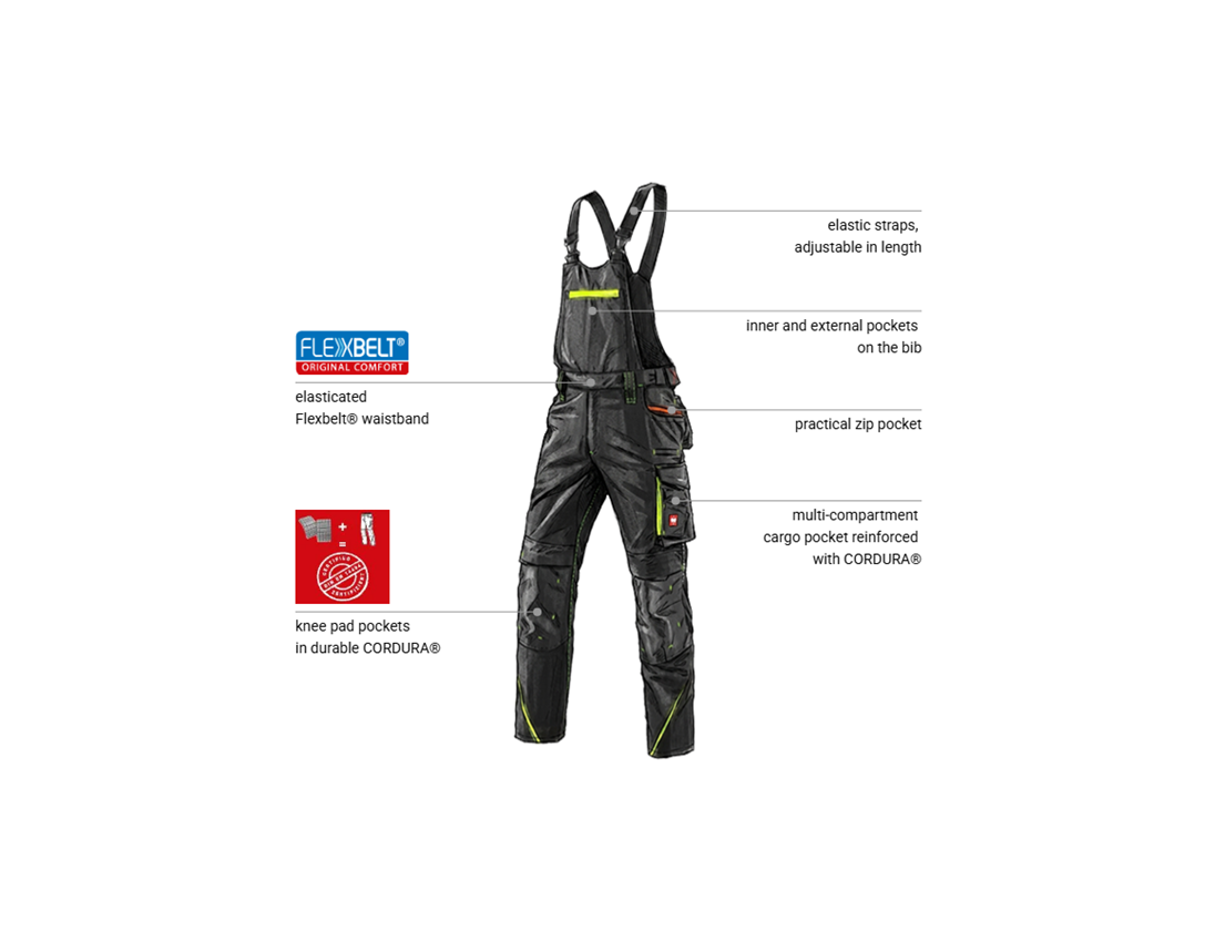 Topics: Bib & brace e.s.motion 2020 + black/high-vis yellow/high-vis orange 1
