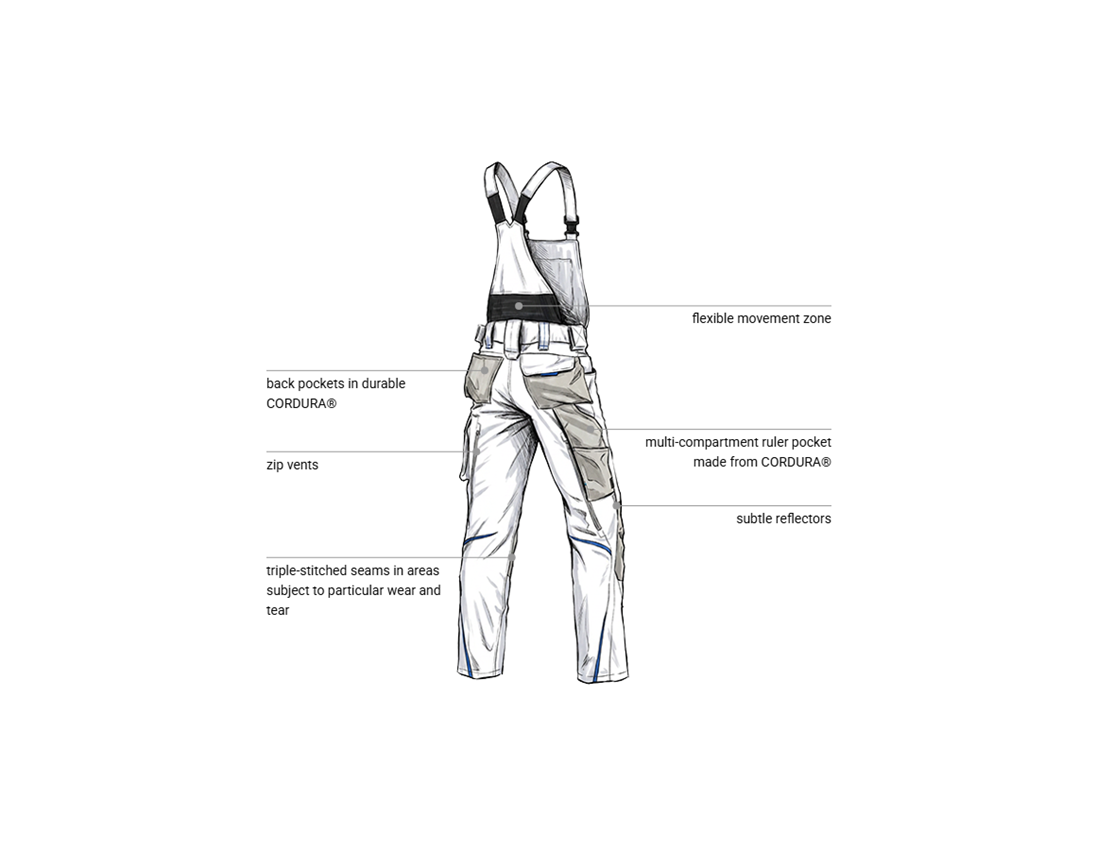 Topics: Bib & brace e.s.motion 2020 + white/gentianblue 2