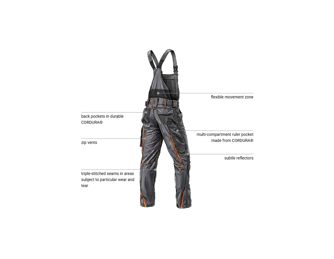 Topics: Bib & brace e.s.motion 2020 + anthracite/high-vis orange 2