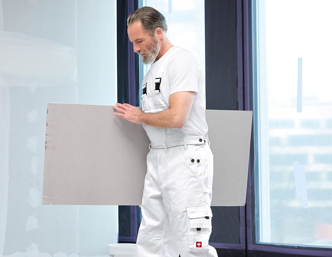 Work Trousers: Bib & brace e.s.classic  + white 1