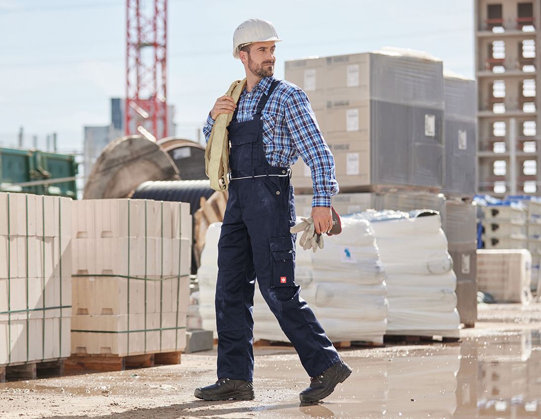 Work Trousers: Bib & brace e.s.classic  + navy