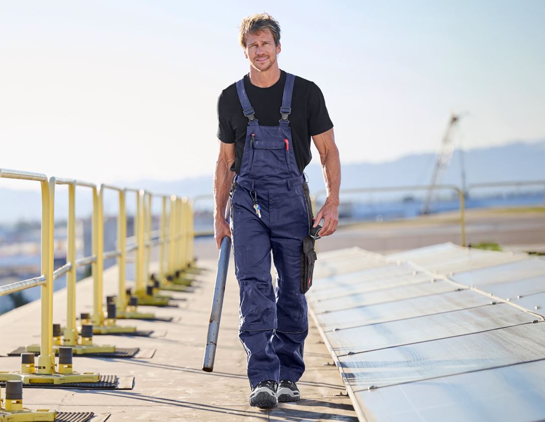 Arbetsbyxor: Hängselbyxa e.s.active + mörkblå/svart