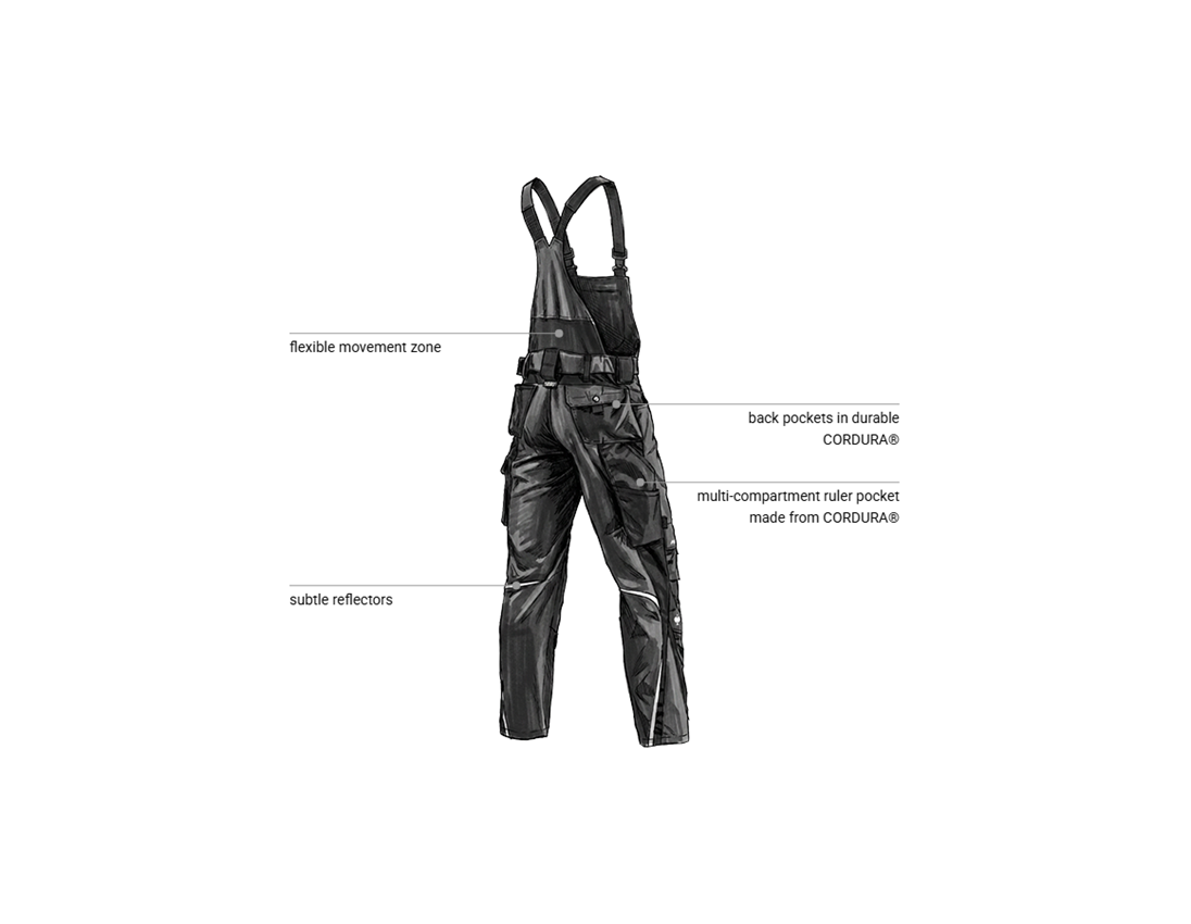 Automotive mechatronics technicians: Bib & brace e.s.motion + black 2
