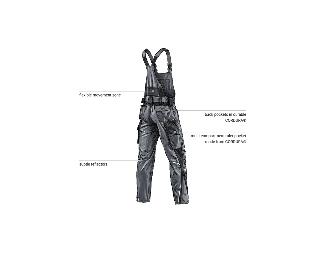 Automotive mechatronics technicians: Bib & brace e.s.motion + grey/black 2