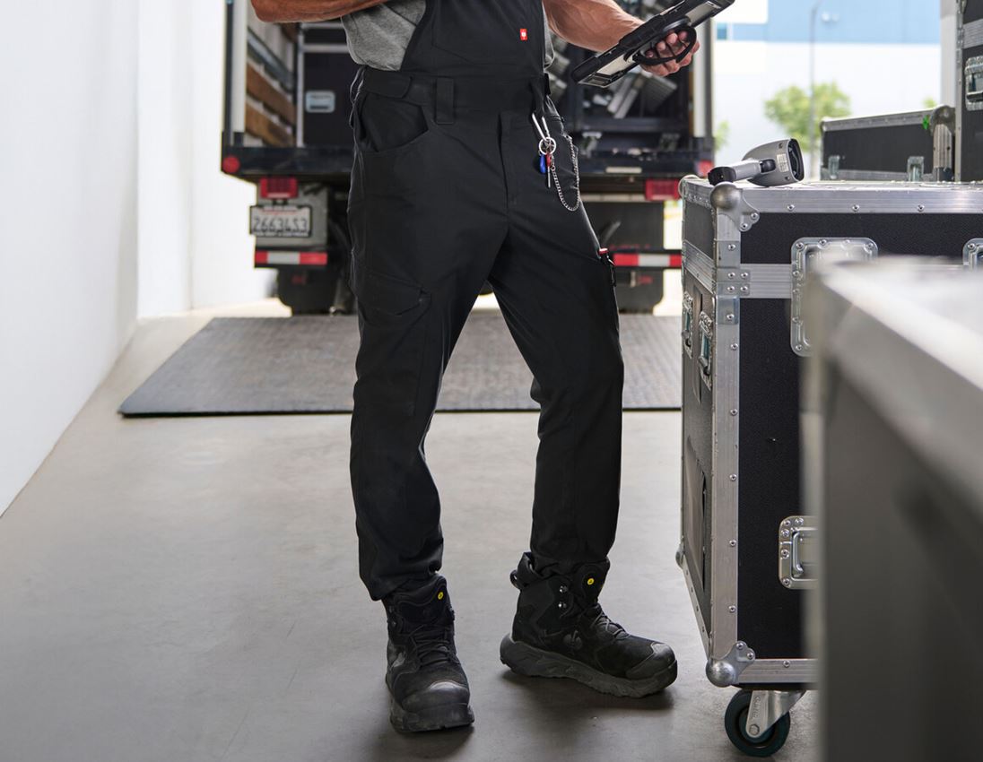 Work Trousers: Bib & brace e.s.t:aktik light ripstop + black 2