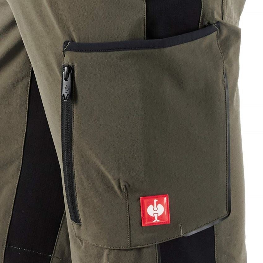 Work Trousers: Shorts e.s.vision stretch, men's + moss/black 2