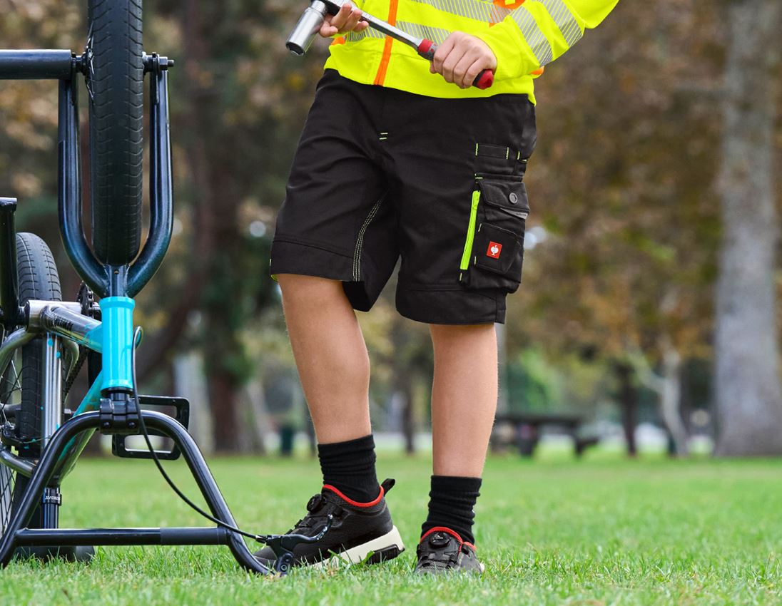 Shorts: Shorts e.s.motion 2020, children's + black/high-vis yellow/high-vis orange