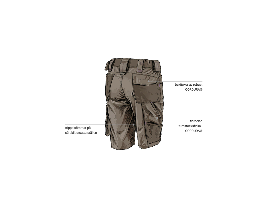 Arbetsbyxor: Shorts e.s.motion 2020, dam + sten/lavendel 2