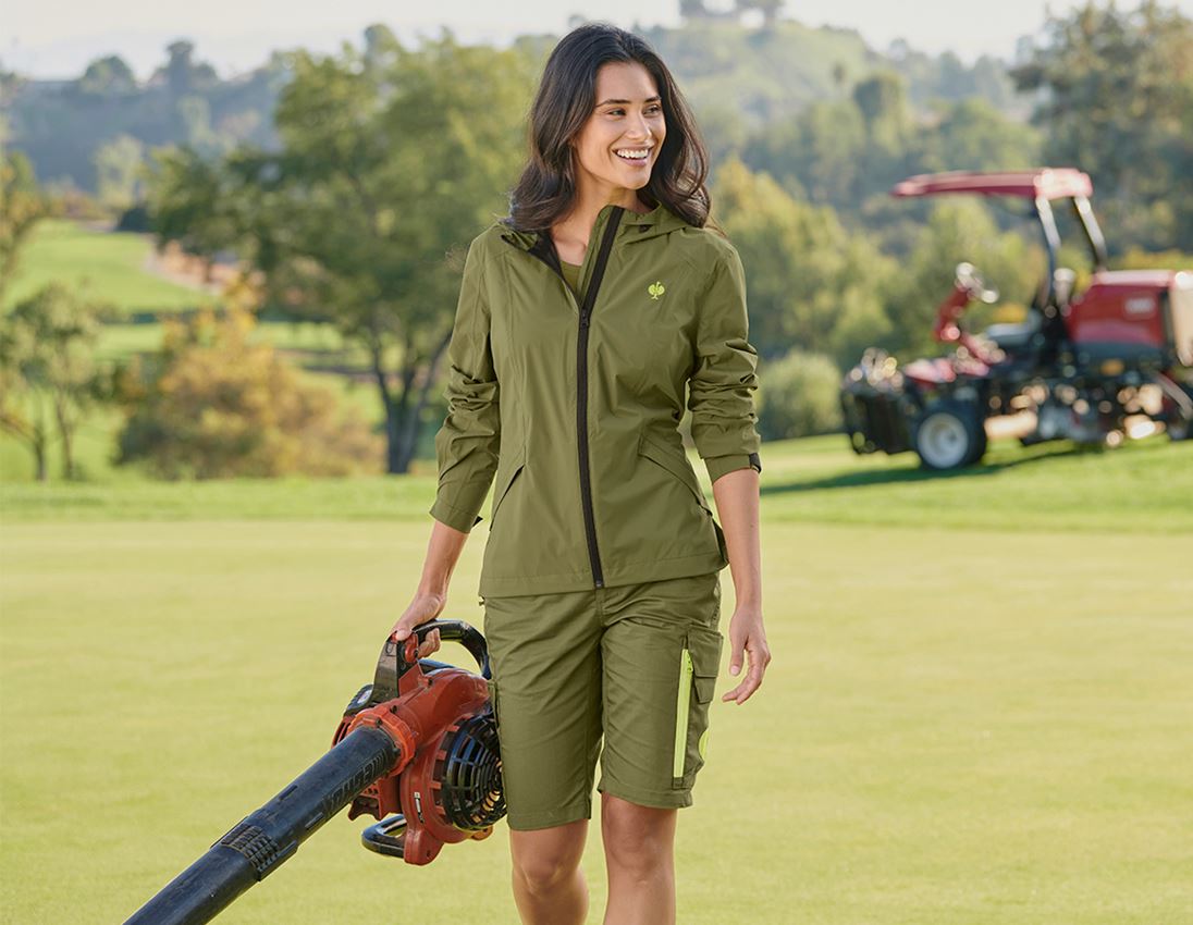 Work Trousers: Shorts e.s.trail, ladies' + junipergreen/limegreen 1