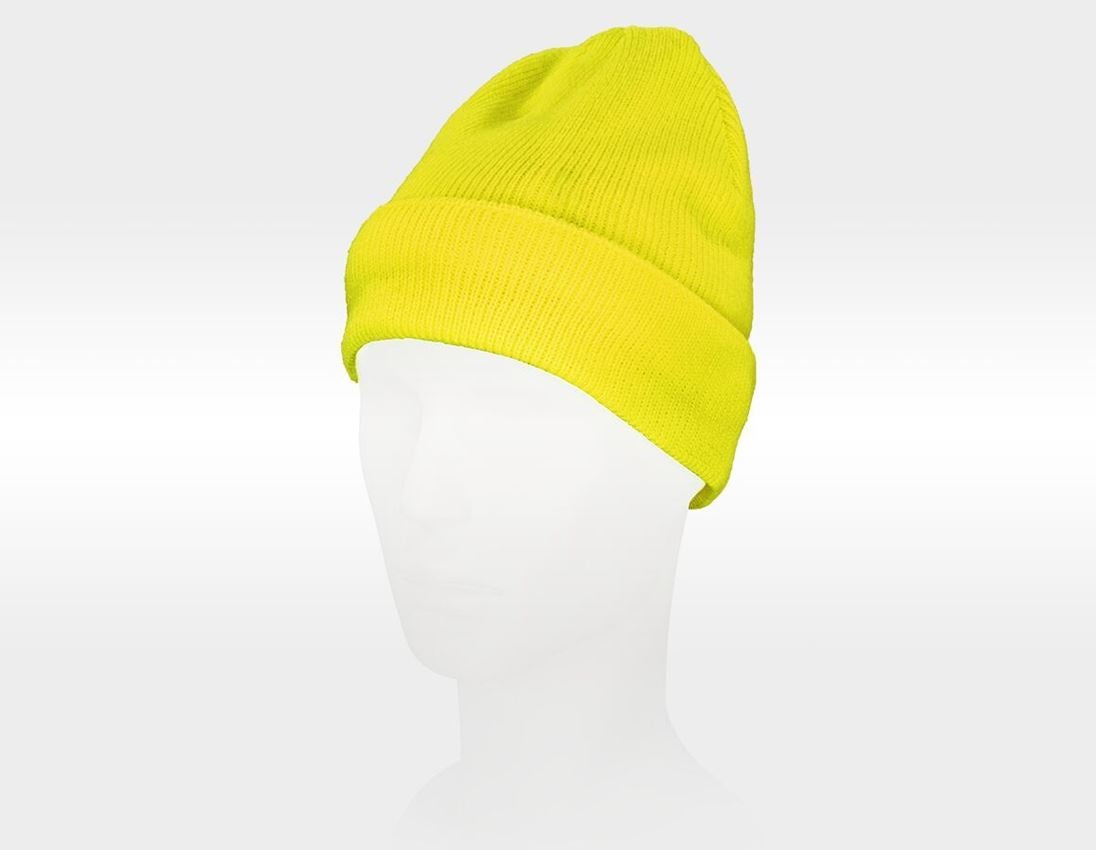 Accessoarer: Stickad vintermössa Neon + gul