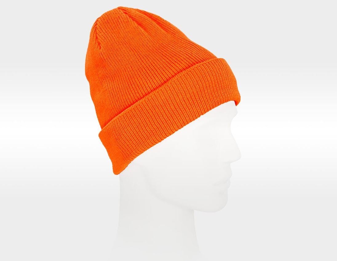 Accessoarer: Stickad vintermössa Neon + orange 1