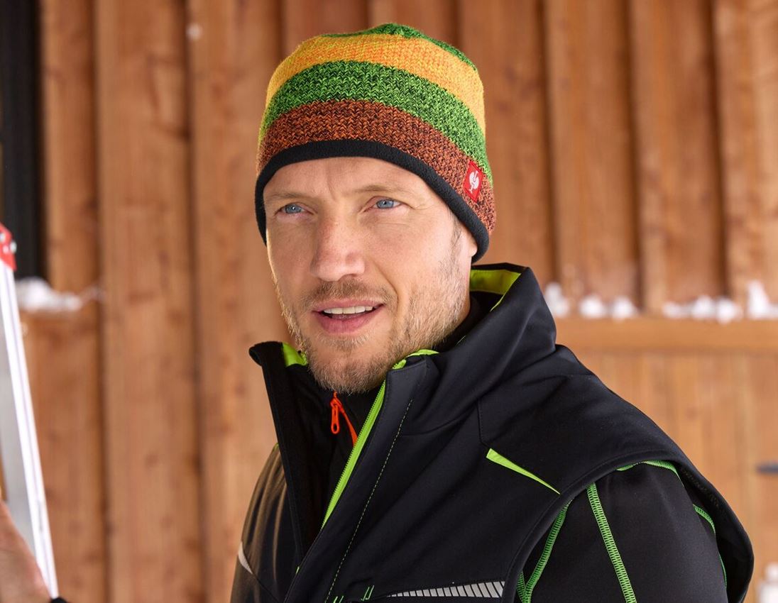 Accessories: Knitted hat e.s.motion 2020 + black/high-vis yellow/high-vis orange