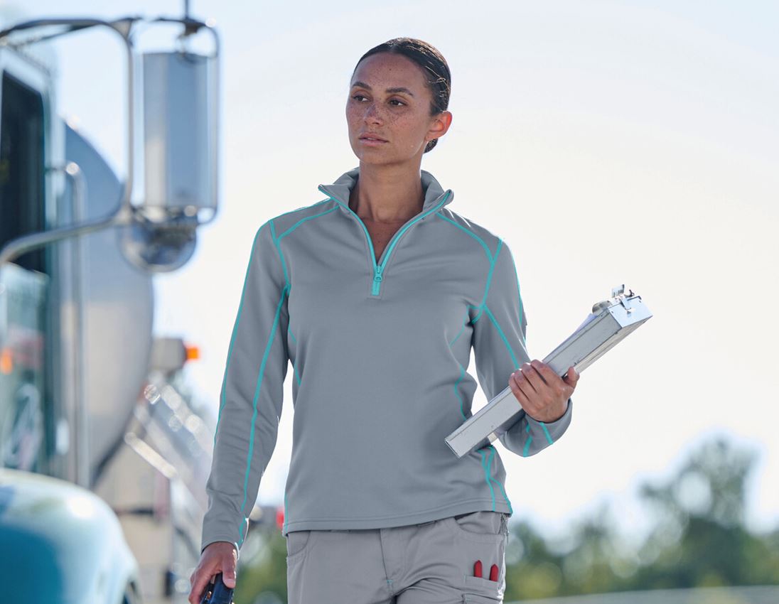Shirts, Pullover & more: Funct.-Troyer thermo stretch e.s.motion 2020, la. + platinum/capri