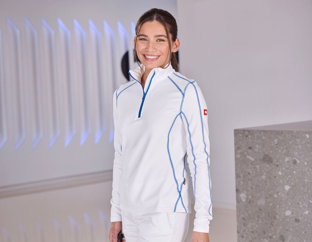 Shirts, Pullover & more: Funct.-Troyer thermo stretch e.s.motion 2020, la. + white/gentianblue 1