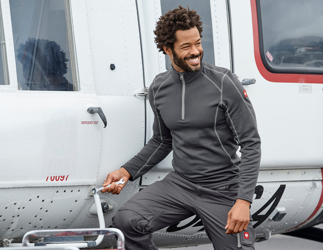 Shirts, Pullover & more: Functional-Troyer thermo stretch e.s.motion 2020 + anthracite/platinum