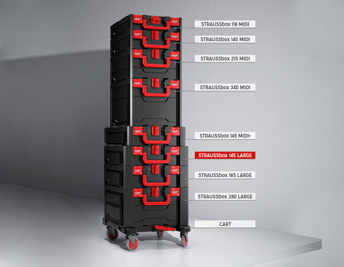 STRAUSSbox System: STRAUSSbox 145 large + svart/röd