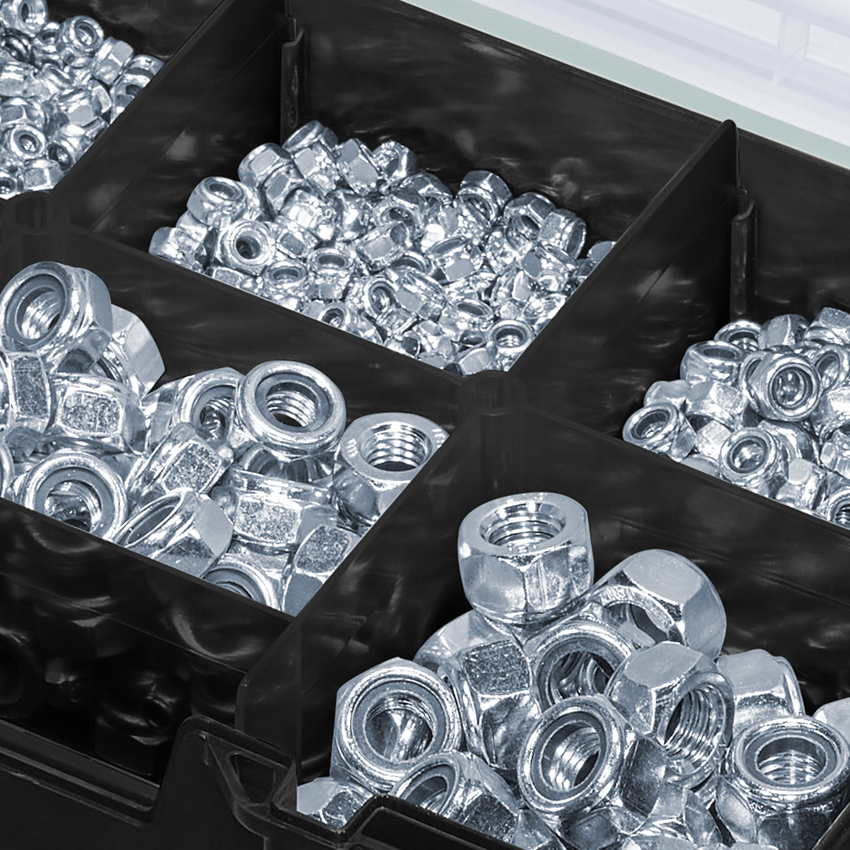 Nuts: Hex locking nuts DIN 985 in STbox mini 2