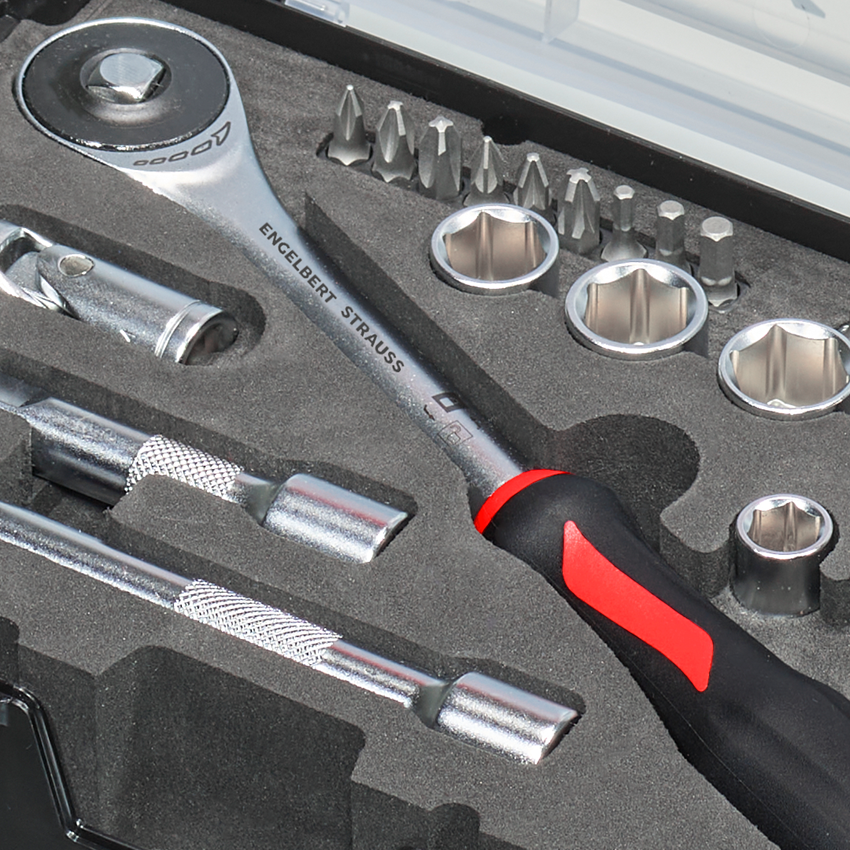 STRAUSSbox System: Socket wrench set lockfix 3/8 in STRAUSSbox mini 2