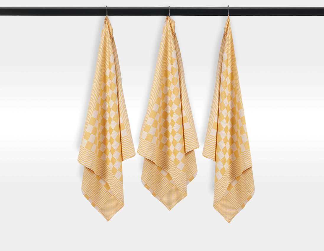 Tools & Equipment: e.s. Tea towels solid, pack of 3 + yellow