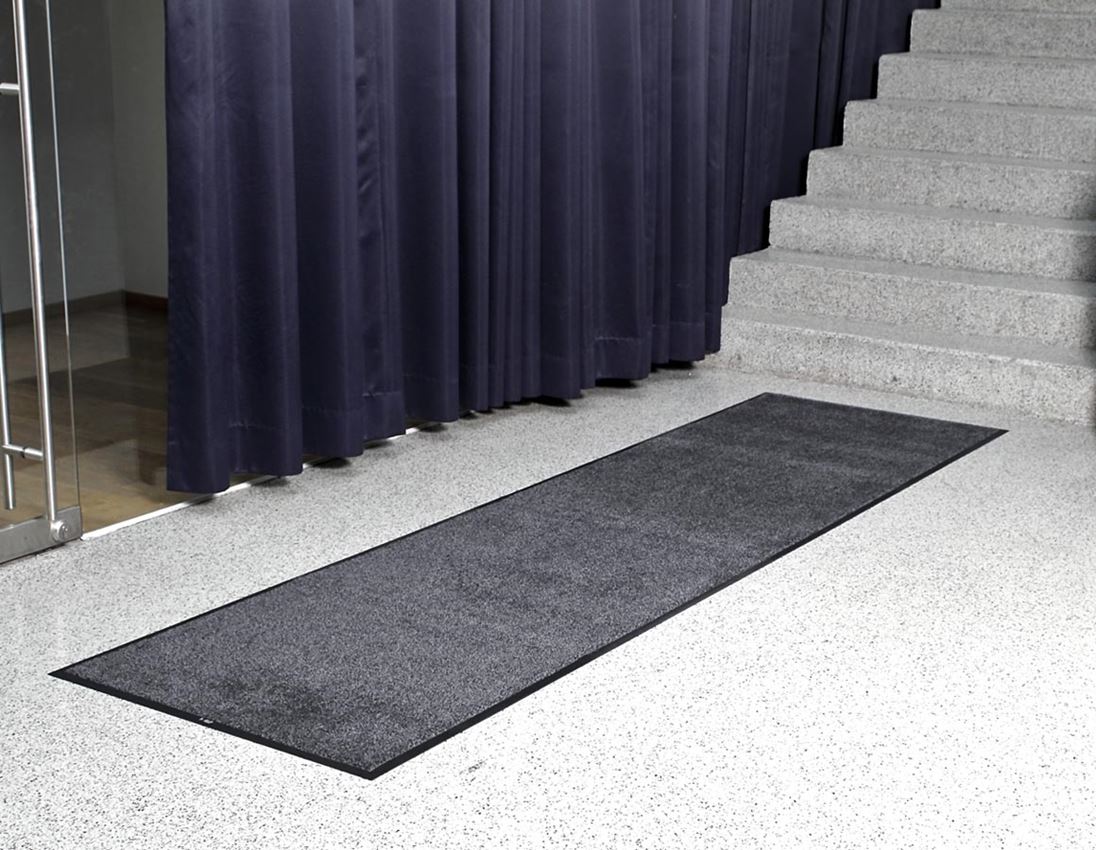 Golvmattor: Komfortmattor med gummikant + svart/ljusgrå