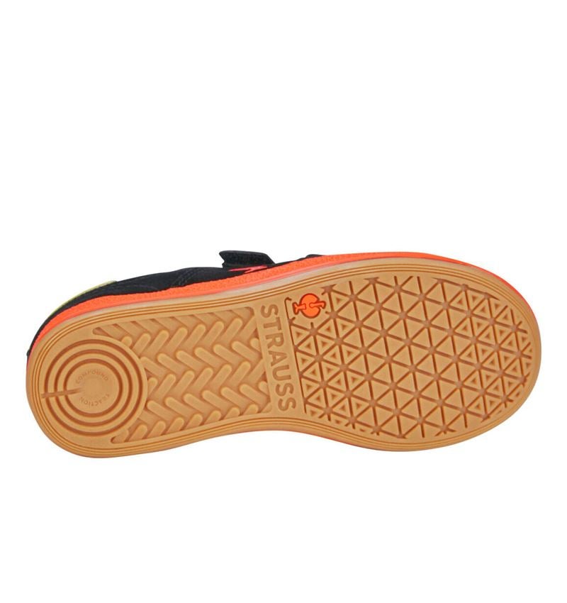 Kids Shoes: Allround shoes Strauss.0900 low, children's + black/high-vis yellow/high-vis orange 5