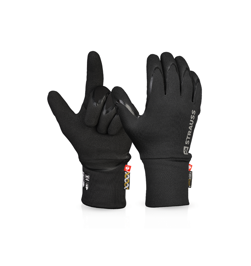 Coated: e.s. Nitrile gloves FIBERTWIN® Senso Grip Winter + black