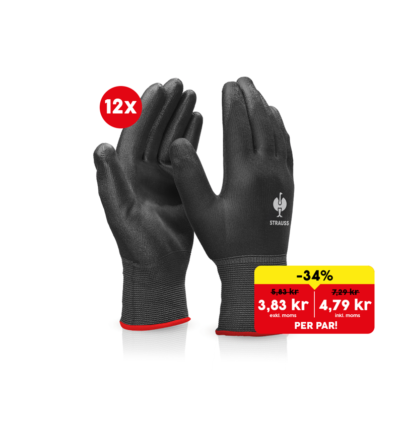 Månadens erbjudande: PU-mikrohandskar Industrial, resårmudd,12-pack