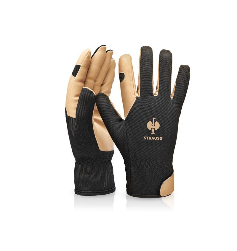 Coated: Assembly winter gloves Intense light + black/brown