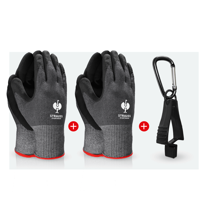 Set | Tillbehör: 2x Nitrilhandskar allseasons + Handskhållare + svart/grå