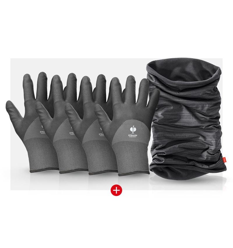 Tools and accessories: 4x Nitrile foam gloves evertouch winter gift set + black/grey