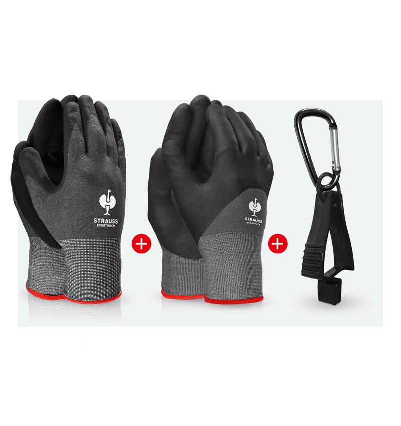 Offers of the month: Glove set evertouch allseasons & winter + Clip + black/grey