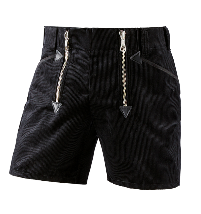Work Trousers: e.s. Craftman's Shorts Wide Wale Cord + black 3