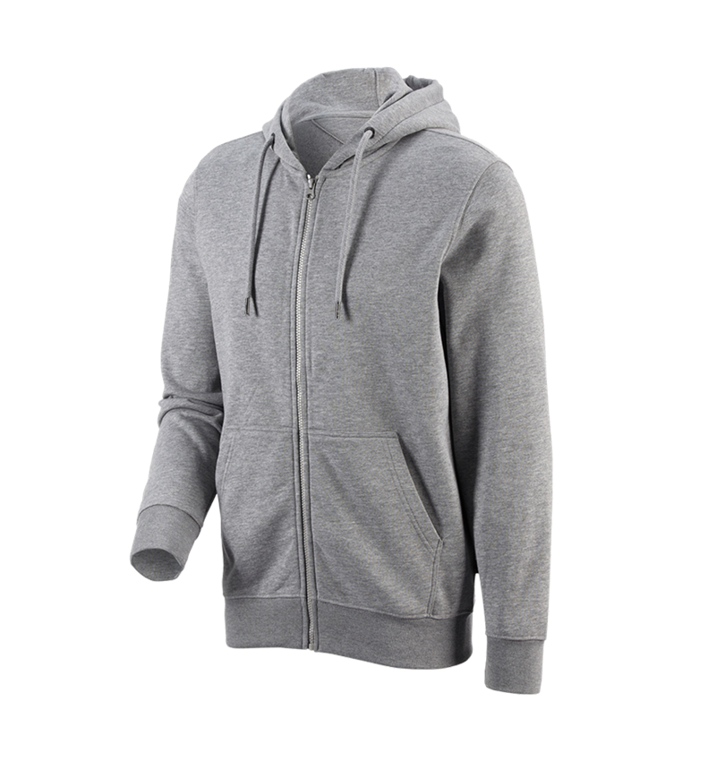 Överdelar: e.s. Hoody-Sweatjacka poly cotton + gråmelerad 1