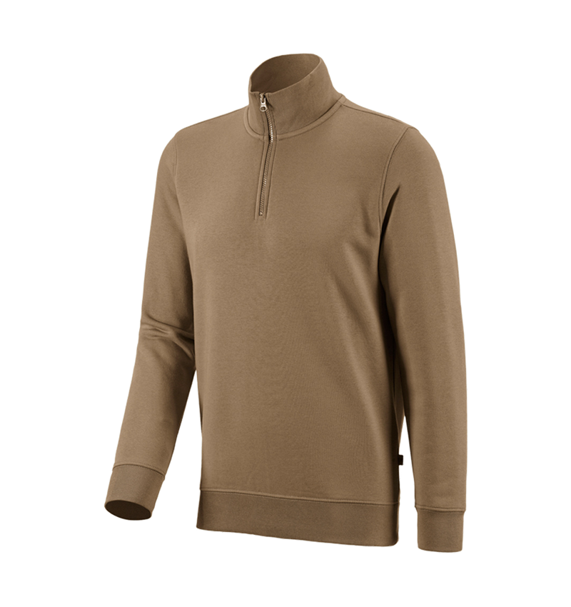 Överdelar: e.s. ZIP-Sweatshirt poly cotton + khaki