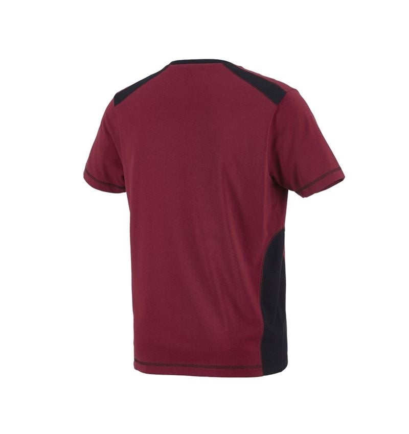 Överdelar: T-Shirt cotton e.s.active + bordeaux/svart 1