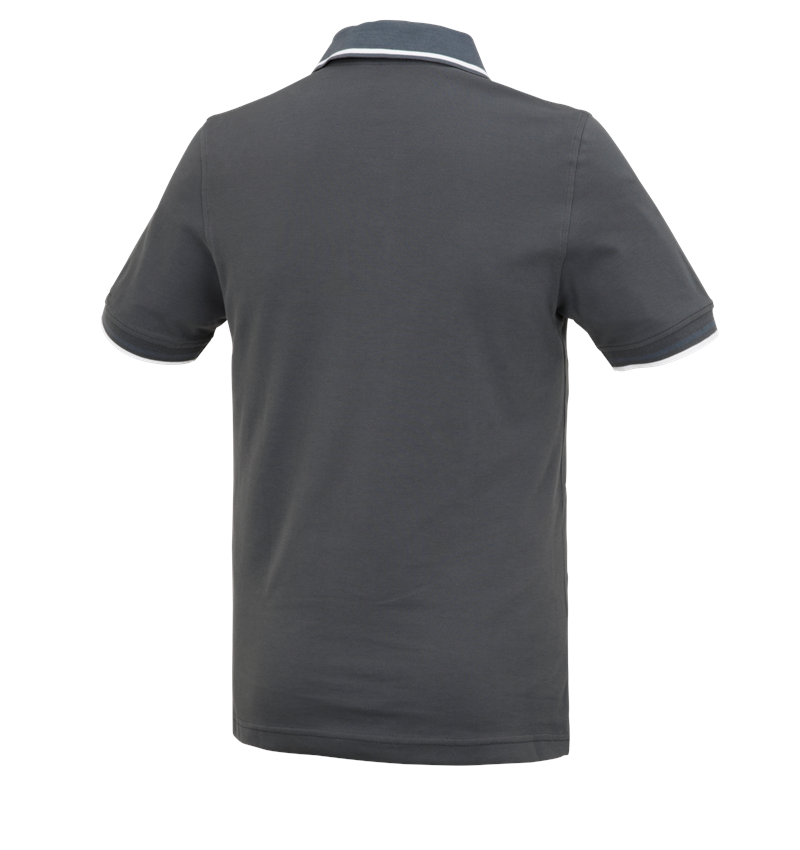 Överdelar: e.s. Polo-Shirt cotton Deluxe Colour + antracit/cement 3