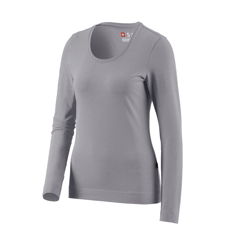 Gardening: e.s. Longsleeve cotton stretch, ladies' + platinum 2