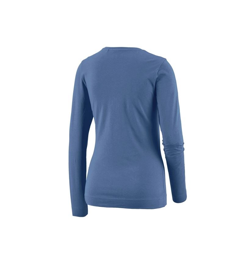 Gardening: e.s. Longsleeve cotton stretch, ladies' + cobalt 3