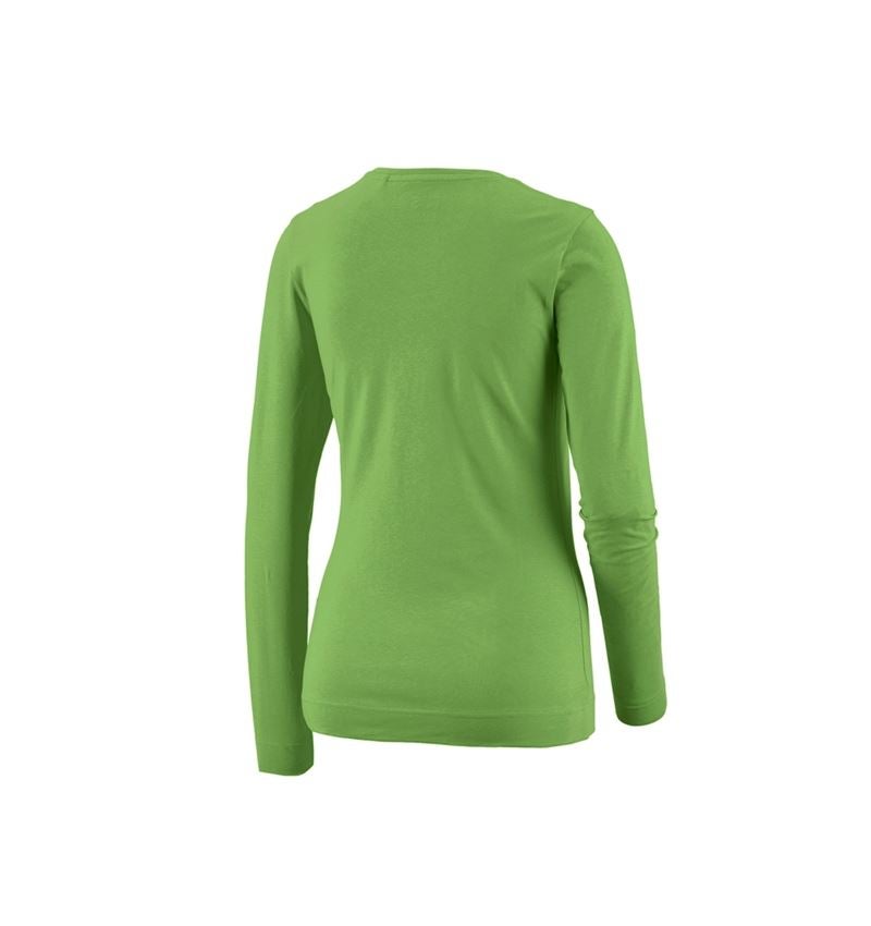 Gardening: e.s. Longsleeve cotton stretch, ladies' + seagreen 3