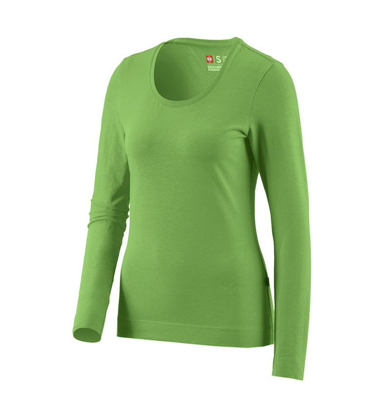 Gardening: e.s. Longsleeve cotton stretch, ladies' + seagreen 2