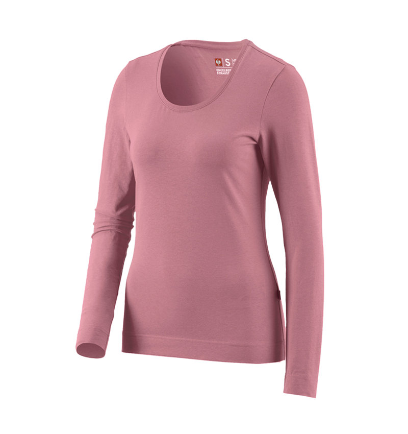 Gardening: e.s. Longsleeve cotton stretch, ladies' + antiquepink