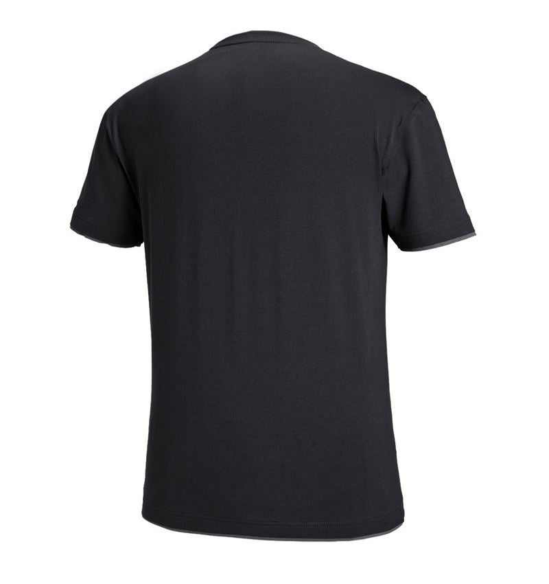 Överdelar: e.s. T-Shirt cotton stretch Layer + svart/cement 3