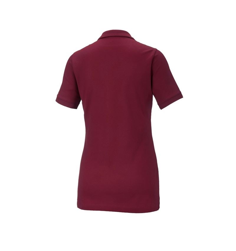 Överdelar: e.s. Pique-Polo cotton stretch, dam + bordeaux 3