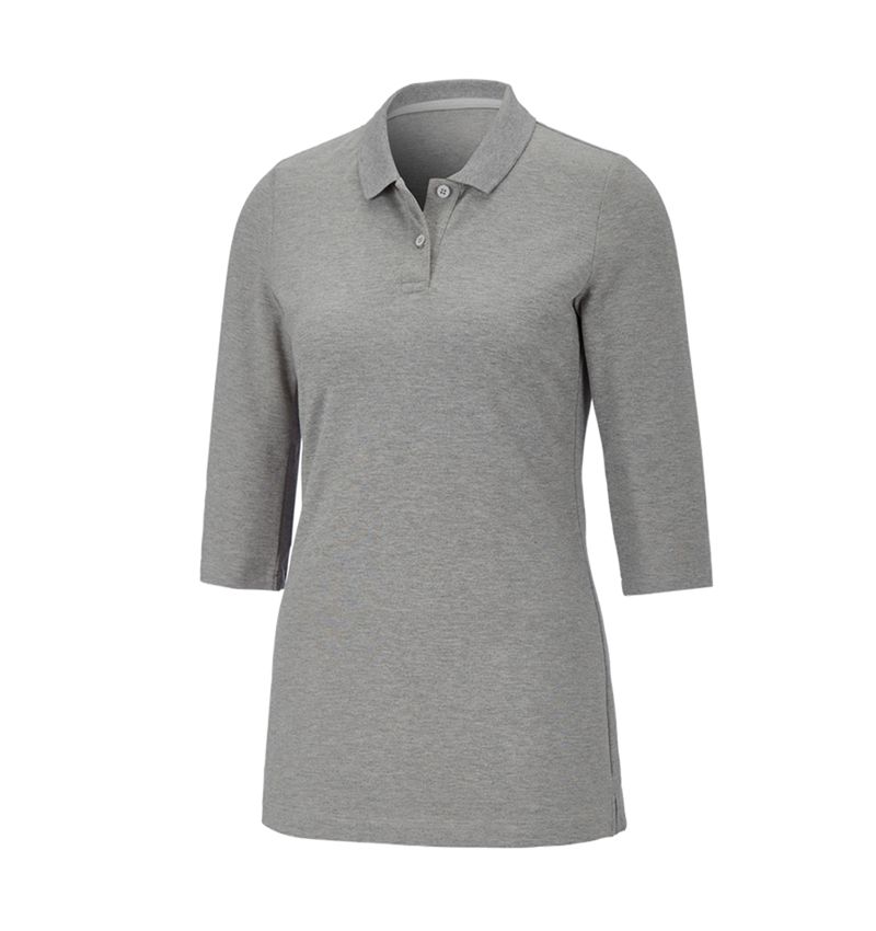 Överdelar: e.s. Pique-Polo 3/4-ärm cotton stretch, dam + gråmelerad 2