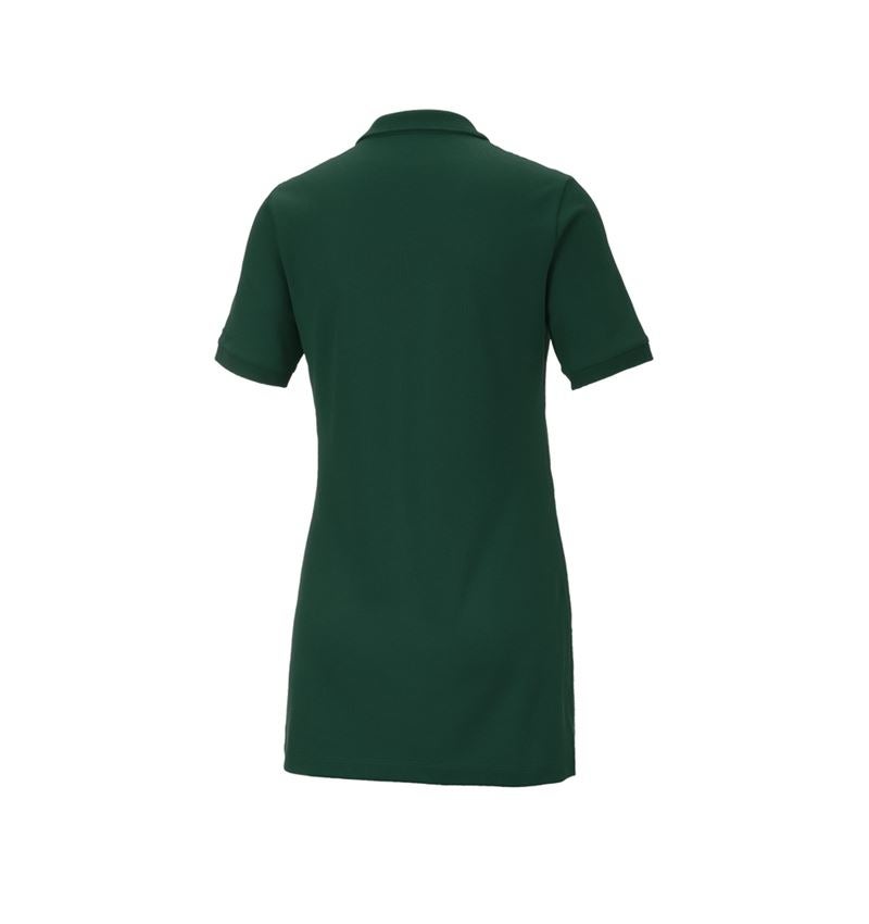 Överdelar: e.s. Pique-Polo cotton stretch, dam, long fit + grön 3