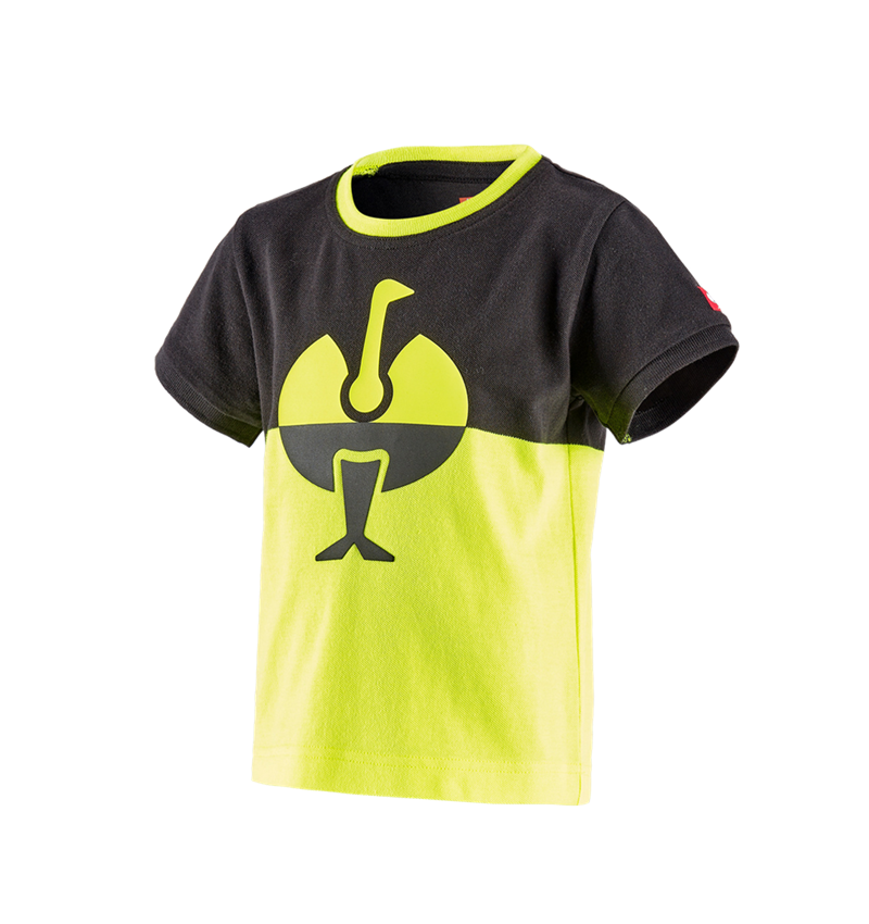 Överdelar: e.s. piké-shirt colourblock, barn + svart/varselgul 2
